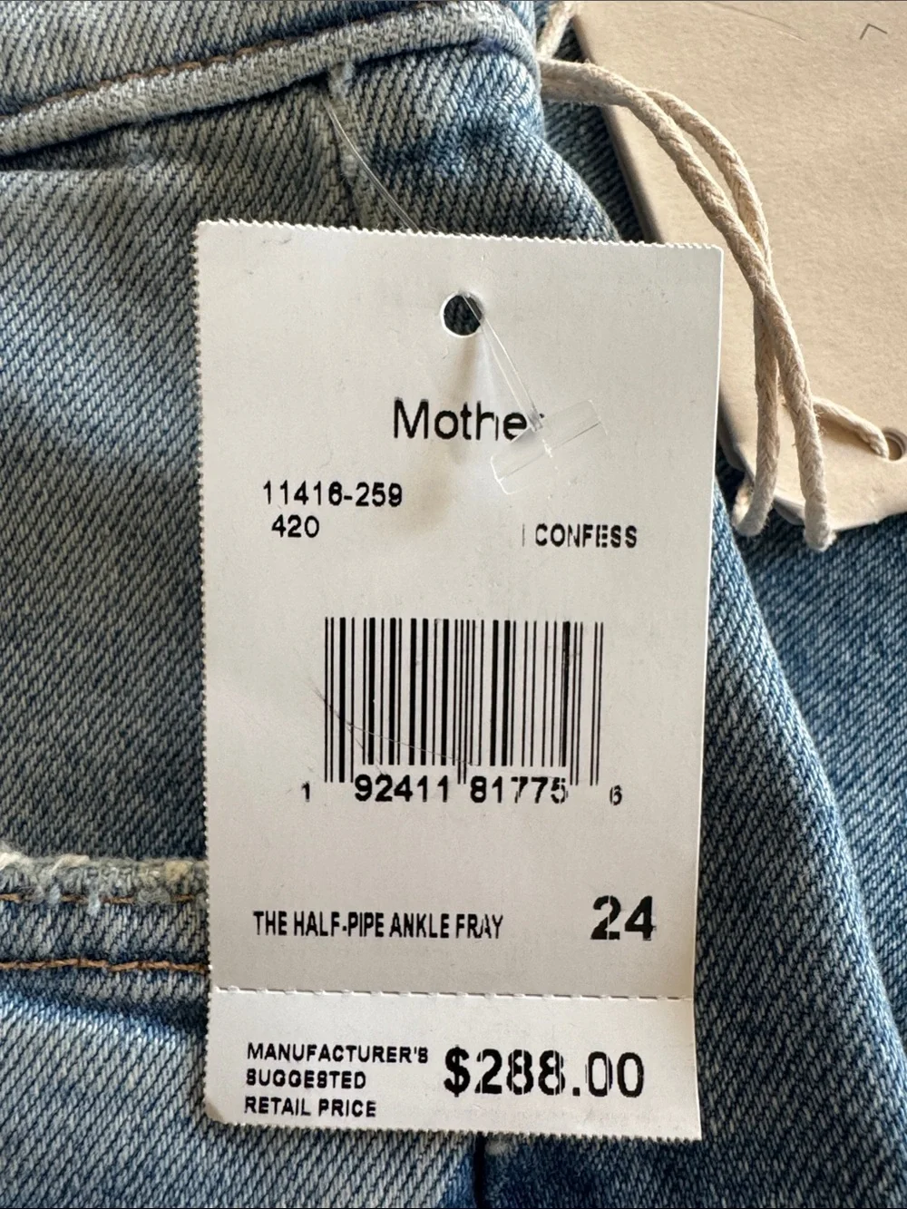 MOTHER Light Blue Wide-Leg Frayed Hem Jeans - Picture 5 of 5